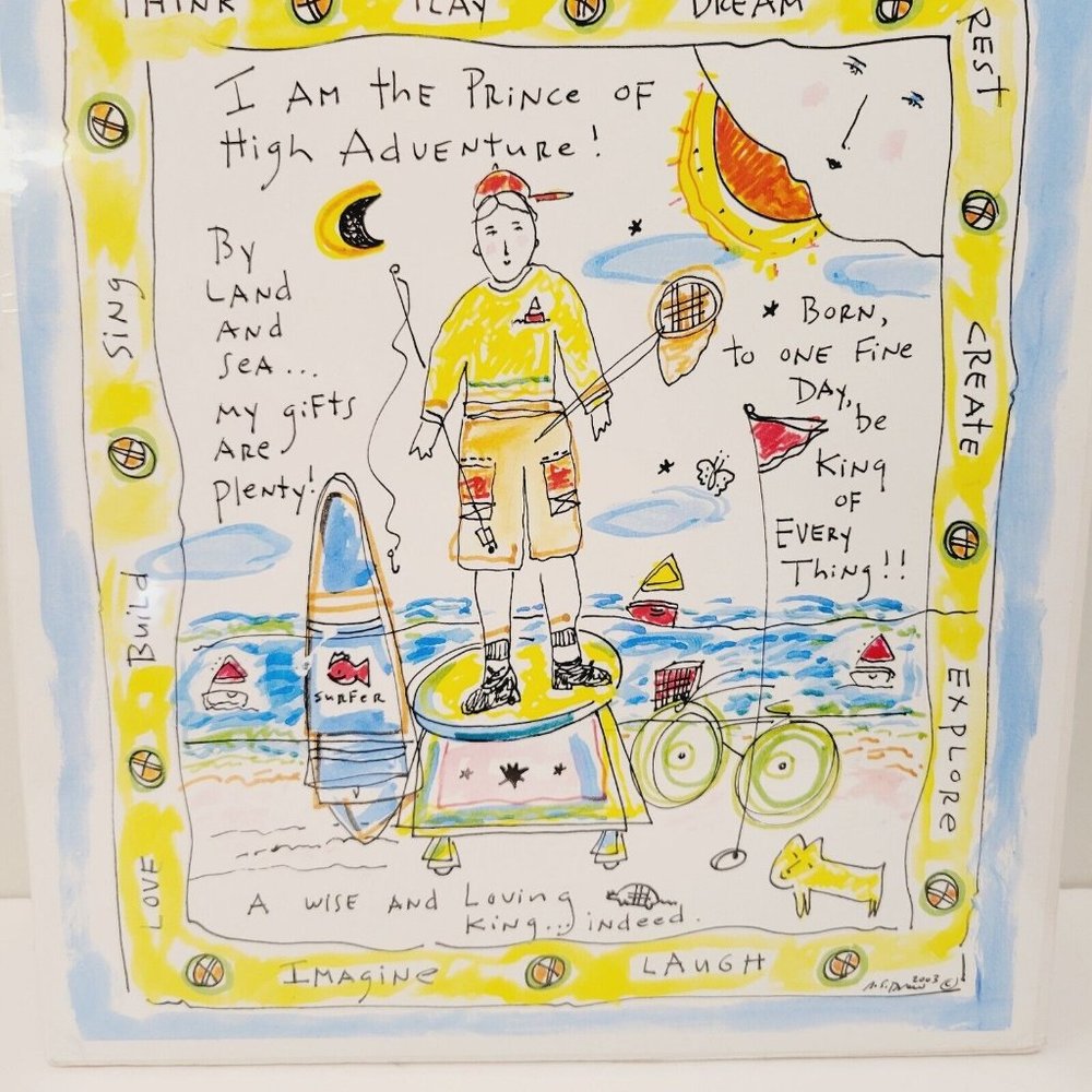 2003 Nancy Swan Drew Think Play Dream Love Imagine Explore Cartoon Art Print - Picture 4 of 6